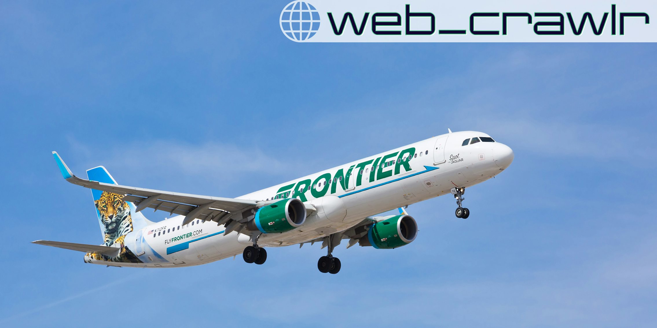 A Frontier Airlines jet. The Daily Dot newsletter web_crawlr logo is in the top right corner.
