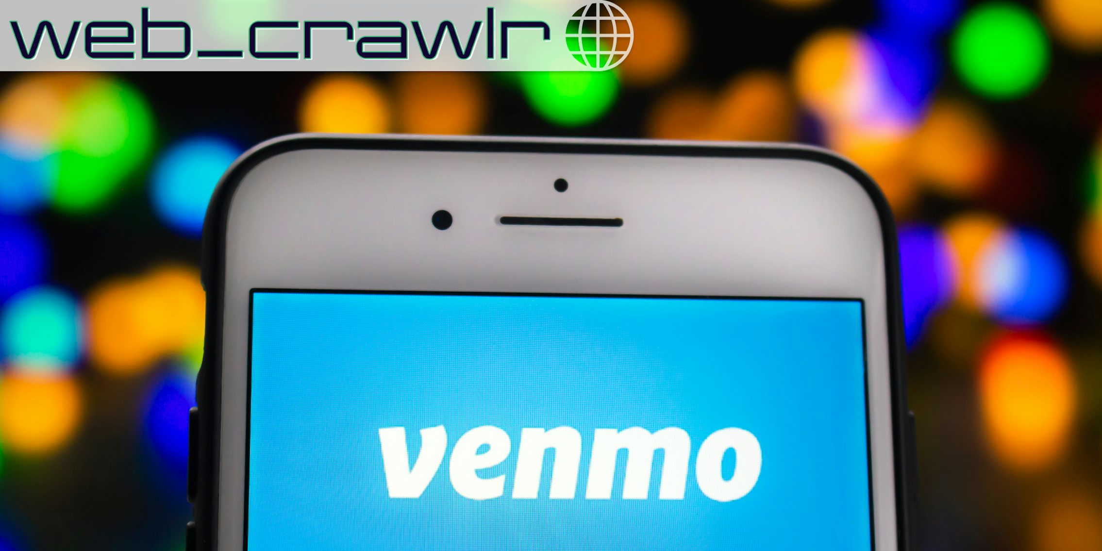 A phone with the Venmo logo on it. The Daily Dot newsletter web_crawlr logo is in the top left corner.
