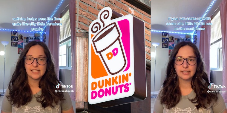 Dunkin worker explains the key to getting through the day is to come up with ‘bits’ about customers.