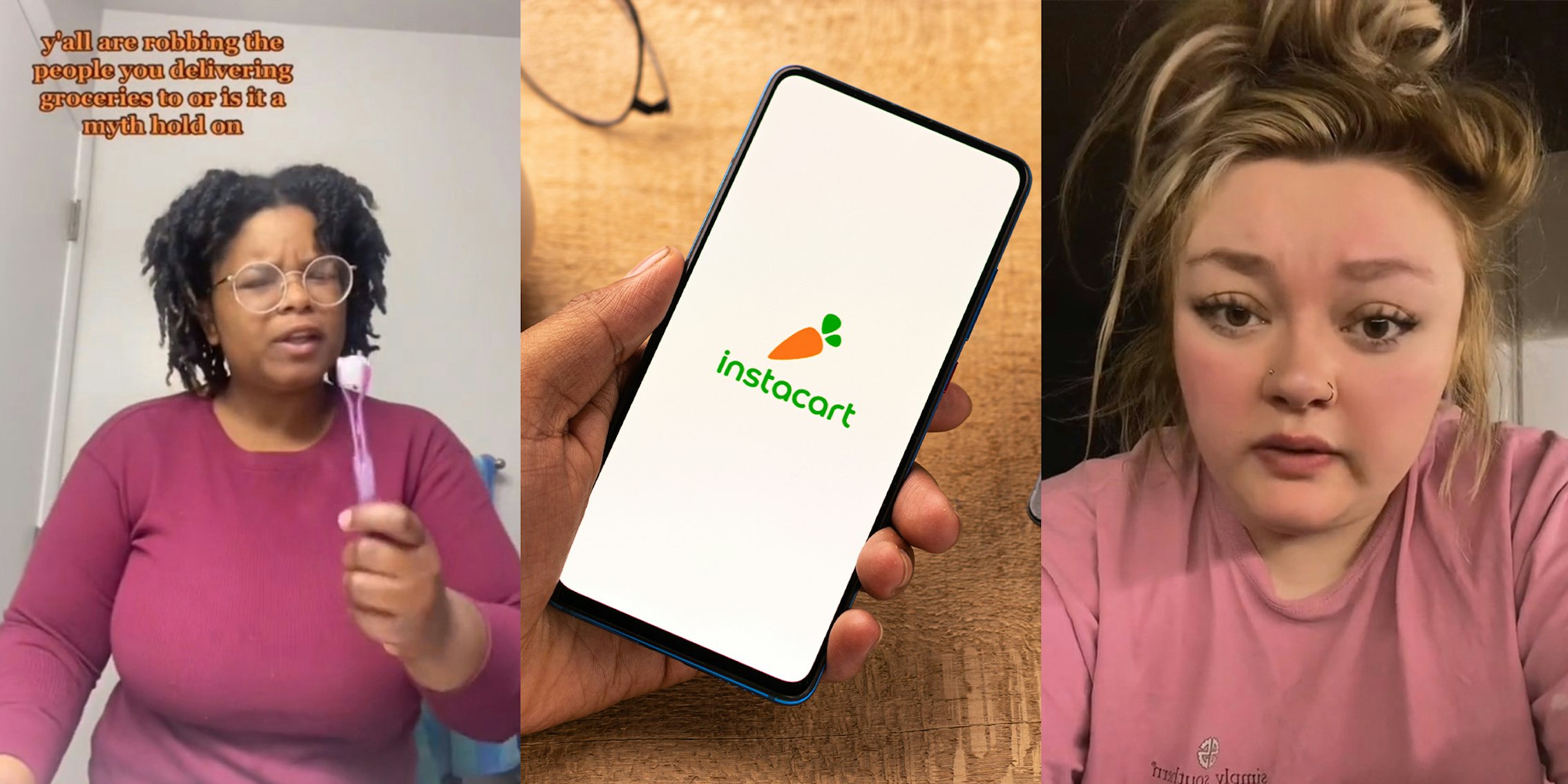 woman explains how instacart drivers are scamming people