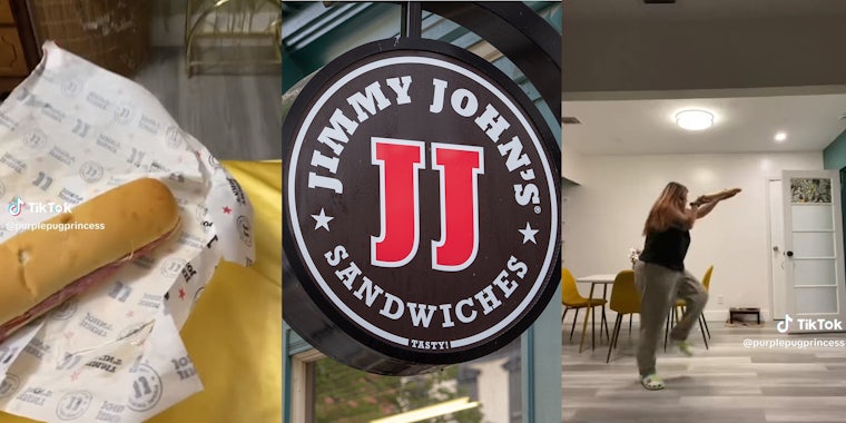 Customer of Jimmy John's explain that they forgot to cut 16-inch sub in half