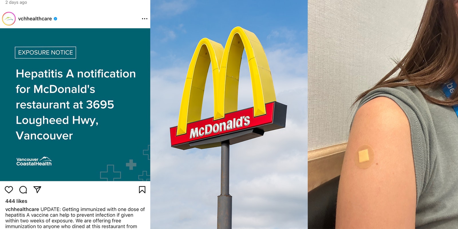 Customer gets Hepatitis vaccine after eating at McDonald's