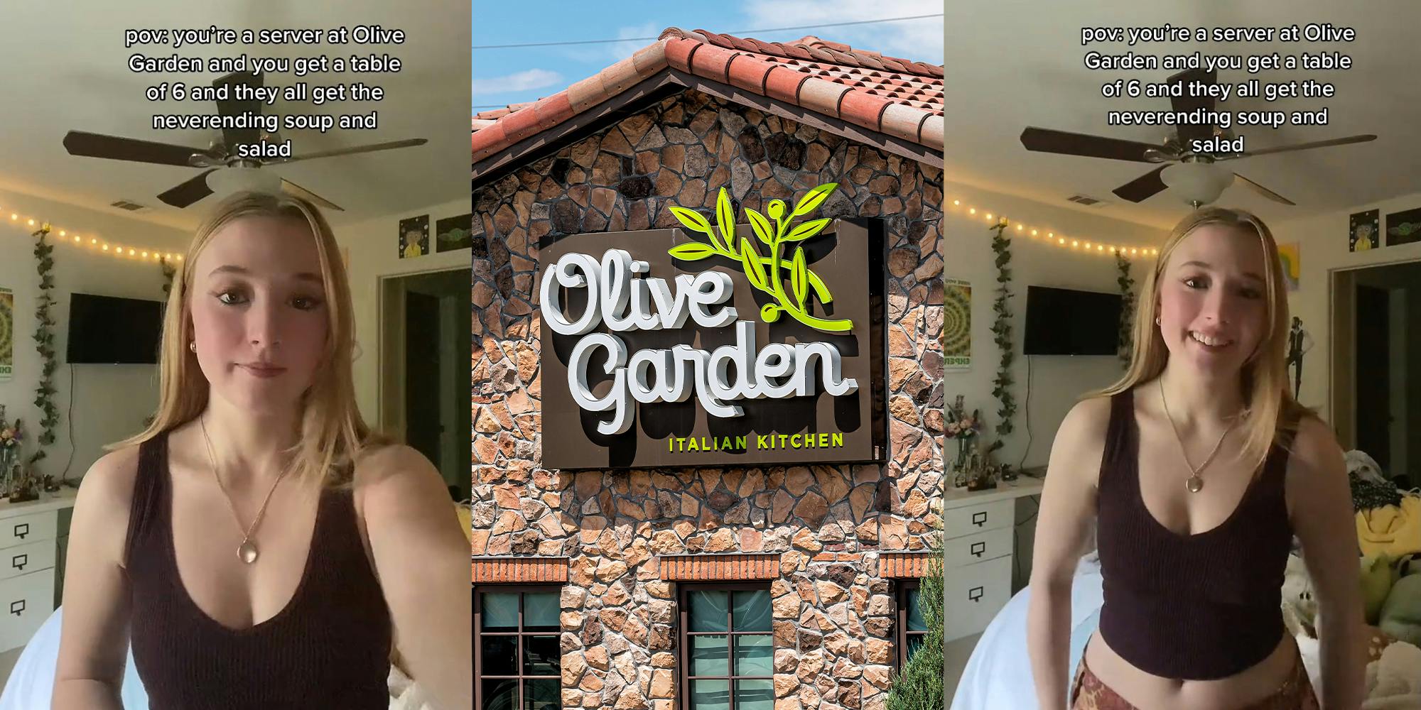 Olive Garden Worker Puts Never-Ending Soup and Salad on Blast