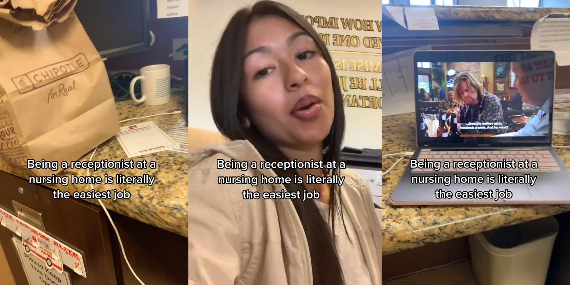 Receptionist at Nursing Home Says it's the 'Easiest Job'