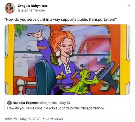 serving cunt on public transportation
