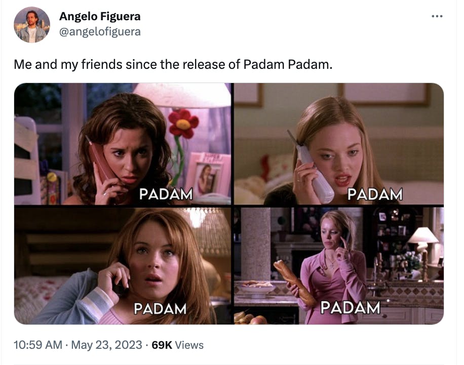mean girls four panel image on their phones