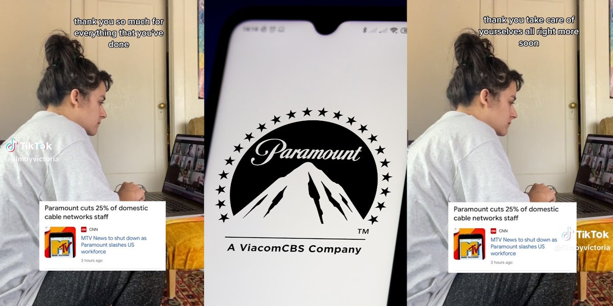 Paramount worker films herself getting laid off in a group call