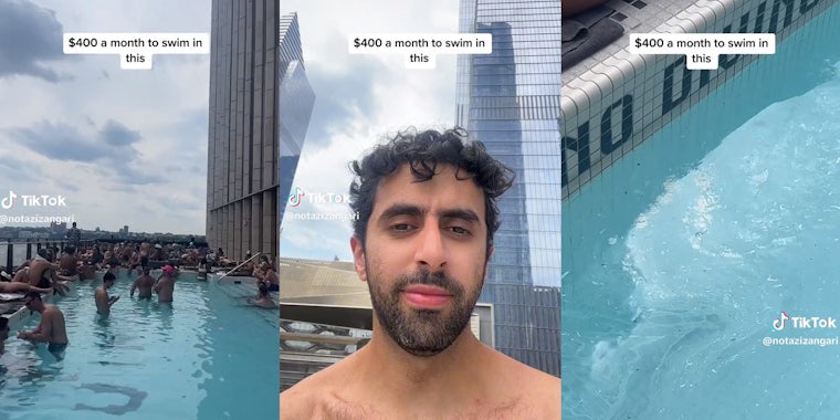 Customer explains how he pays $400 for access to a pool that is over crowded and then puts the pool on blast on TikTok