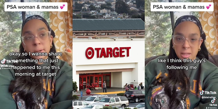 Woman explains how she is followed at target by random man.