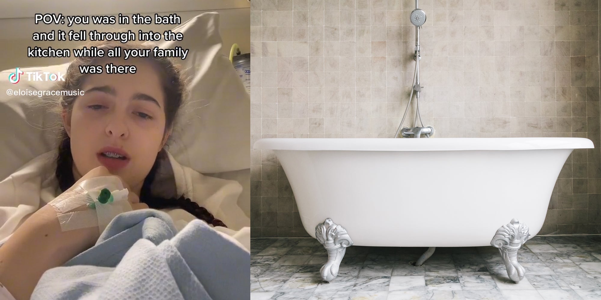 Woman Says Bathtub Fell Through Floor While She Was In It