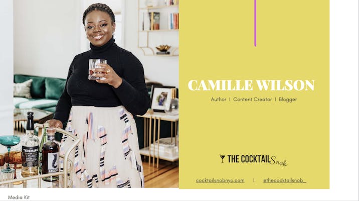 influencer media kit - Camille Wilson