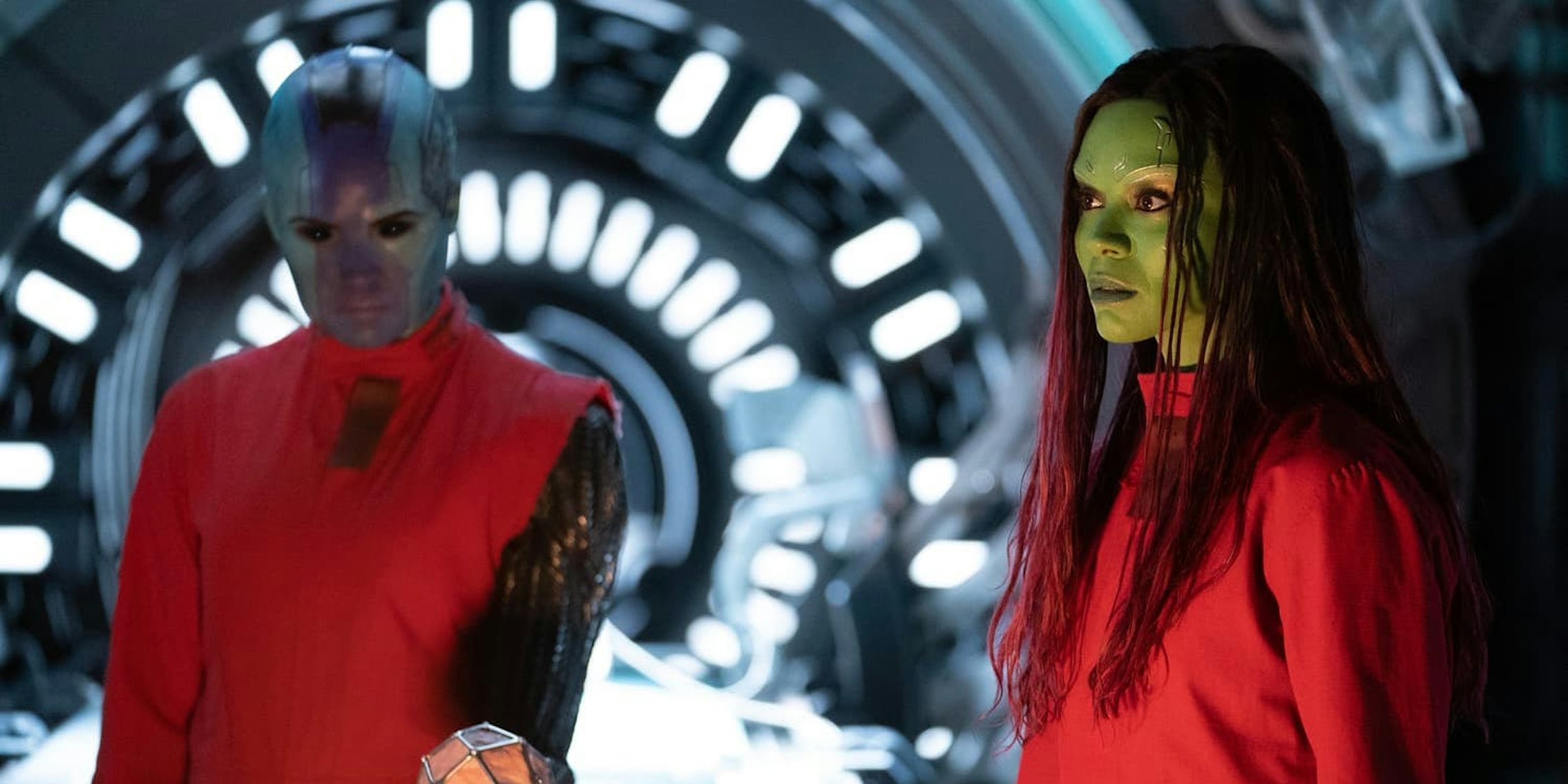 guardians of the galaxy v gamora in red suit