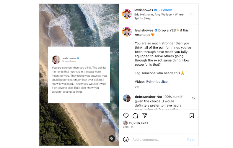 how to be an influencer - lewishowes inspirational instagram