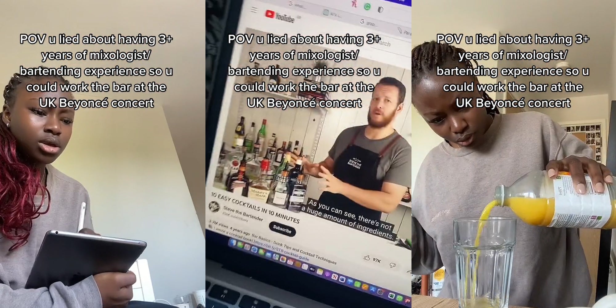 student writing notes in iPad with caption 