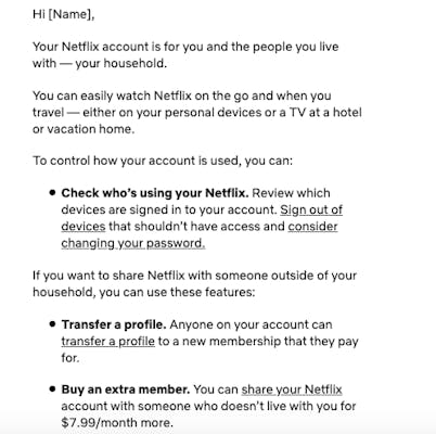 post about Netflix rolling out paid sharing in U.S.
