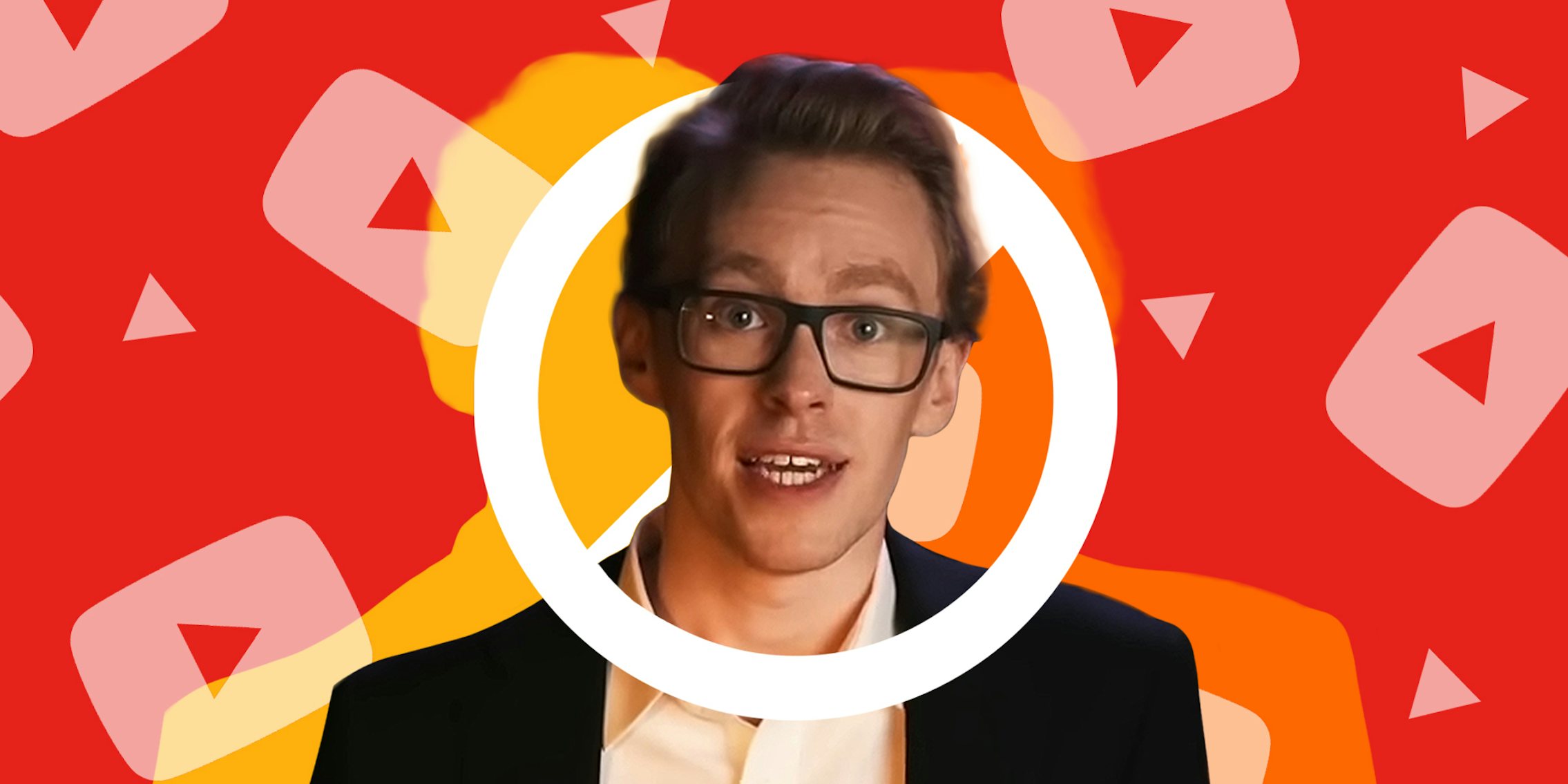 Alex Edson speaking in front of red YouTube symbol background Passionfruit Remix