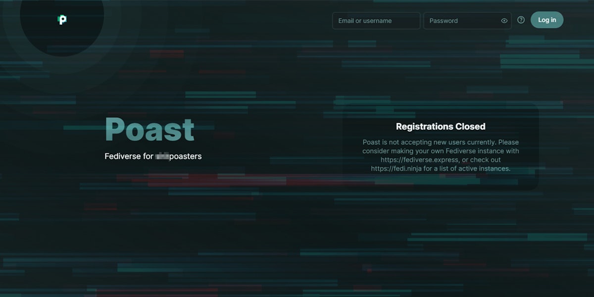Screen Grab of Poast website with artifact design overlay