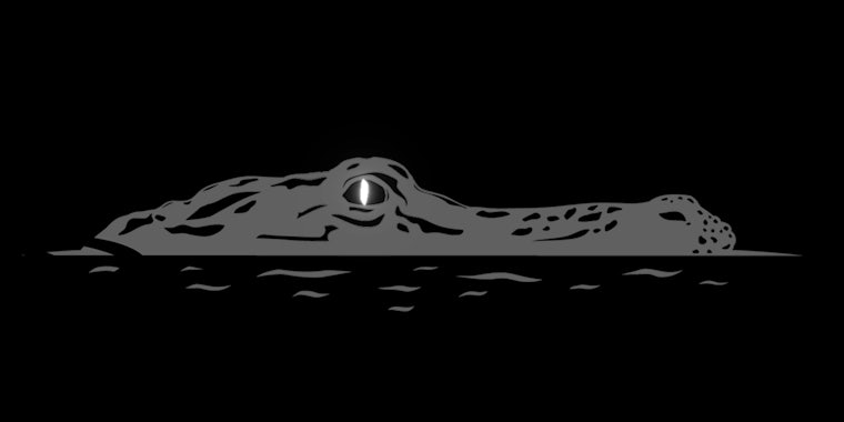 Ron DeSantis gator logo for website in front of black background