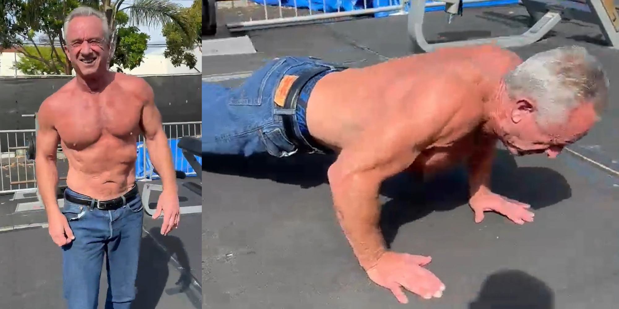 RFK Jr Shirtless Push Ups Makes Some Internet Users Hot   4w1WXQGc RobertKennedyJr PushUps 