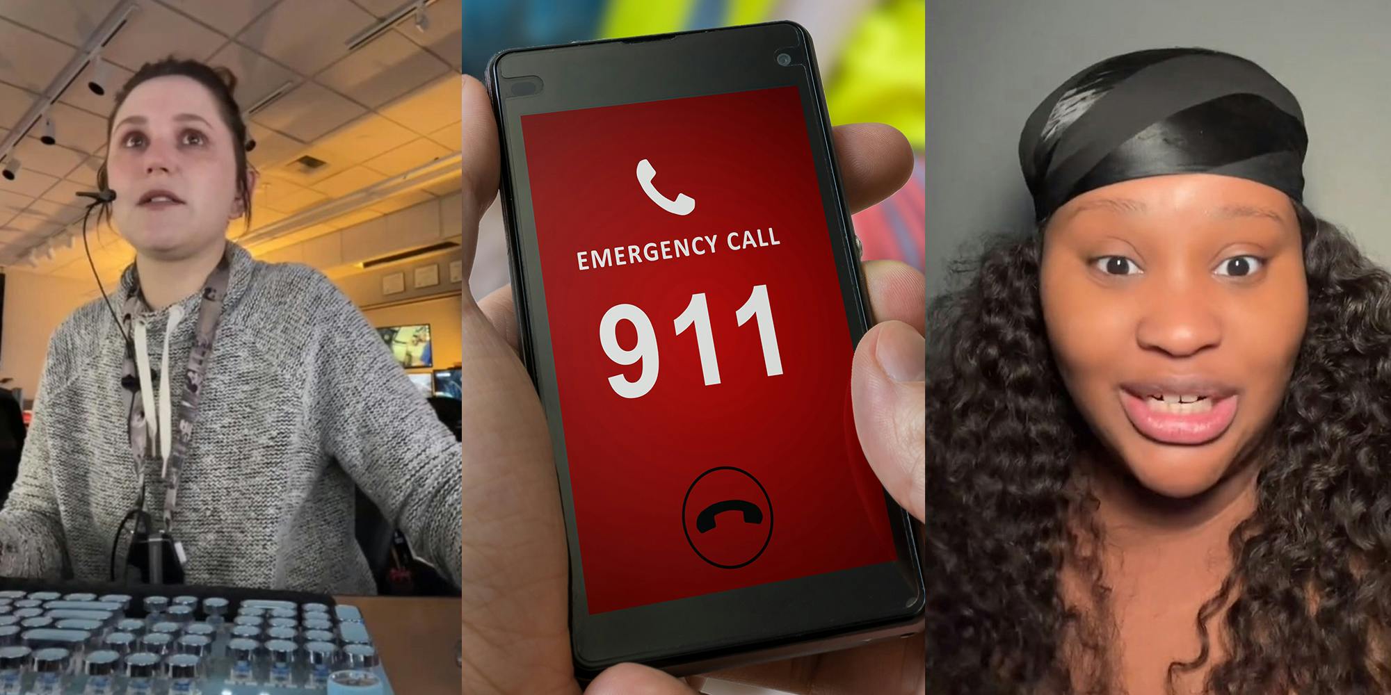 911 operator records herself at work