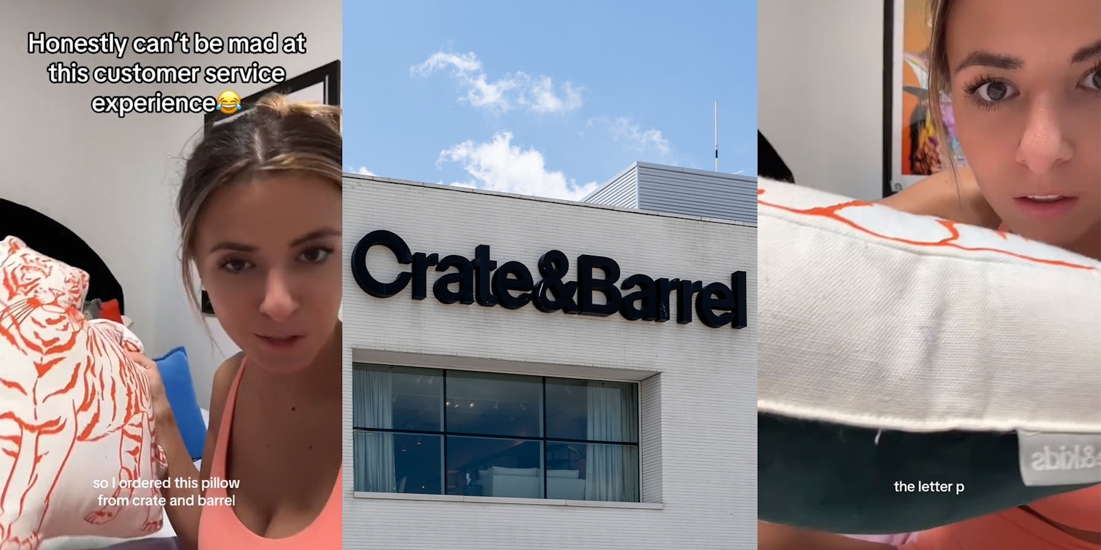 Crate and Barrel customer asks for partial refund after discovering stain on pillow.