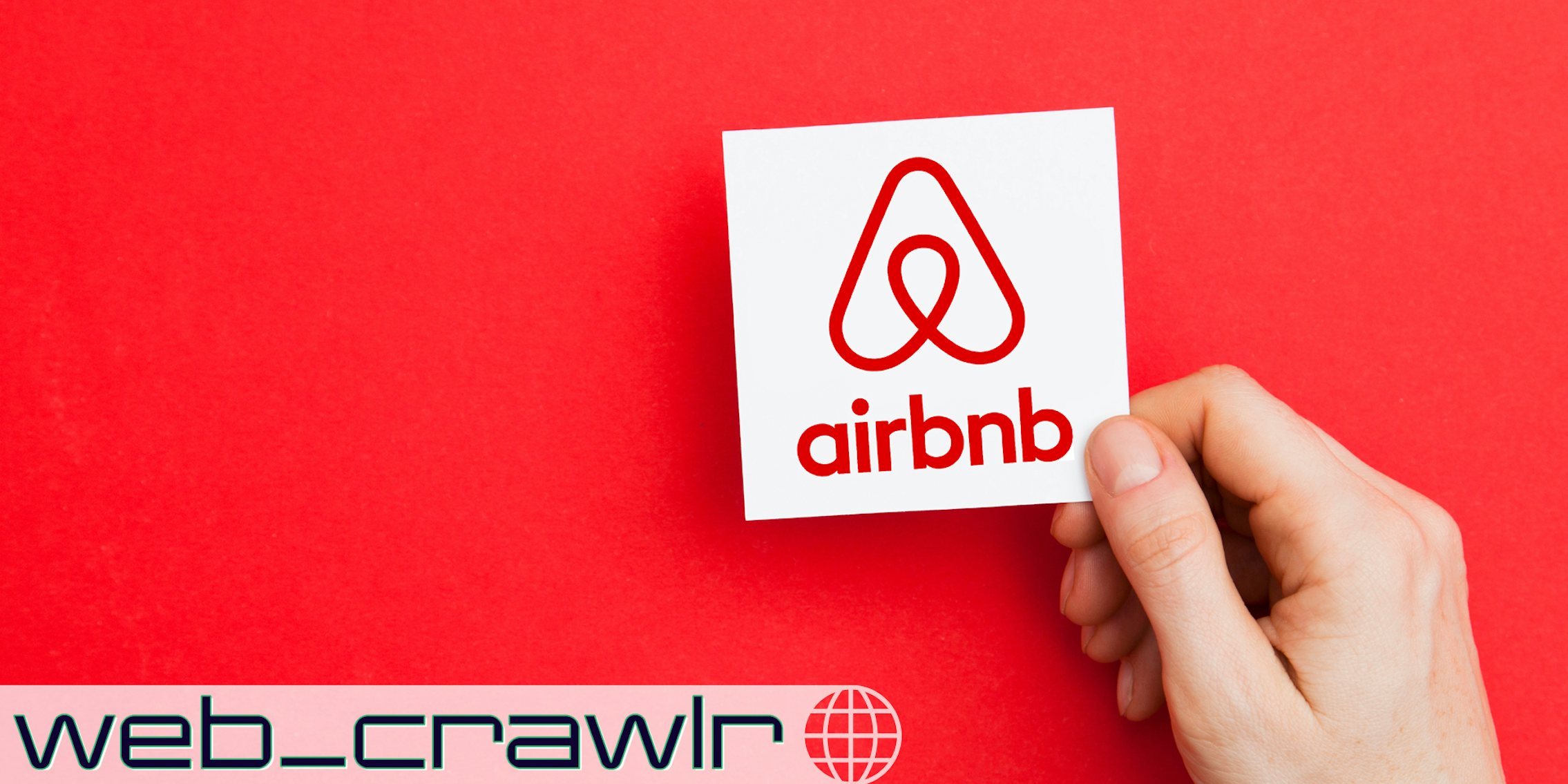 A hand holding an Airbnb card. The Daily Dot newsletter web_crawlr logo is in the bottom left corner.