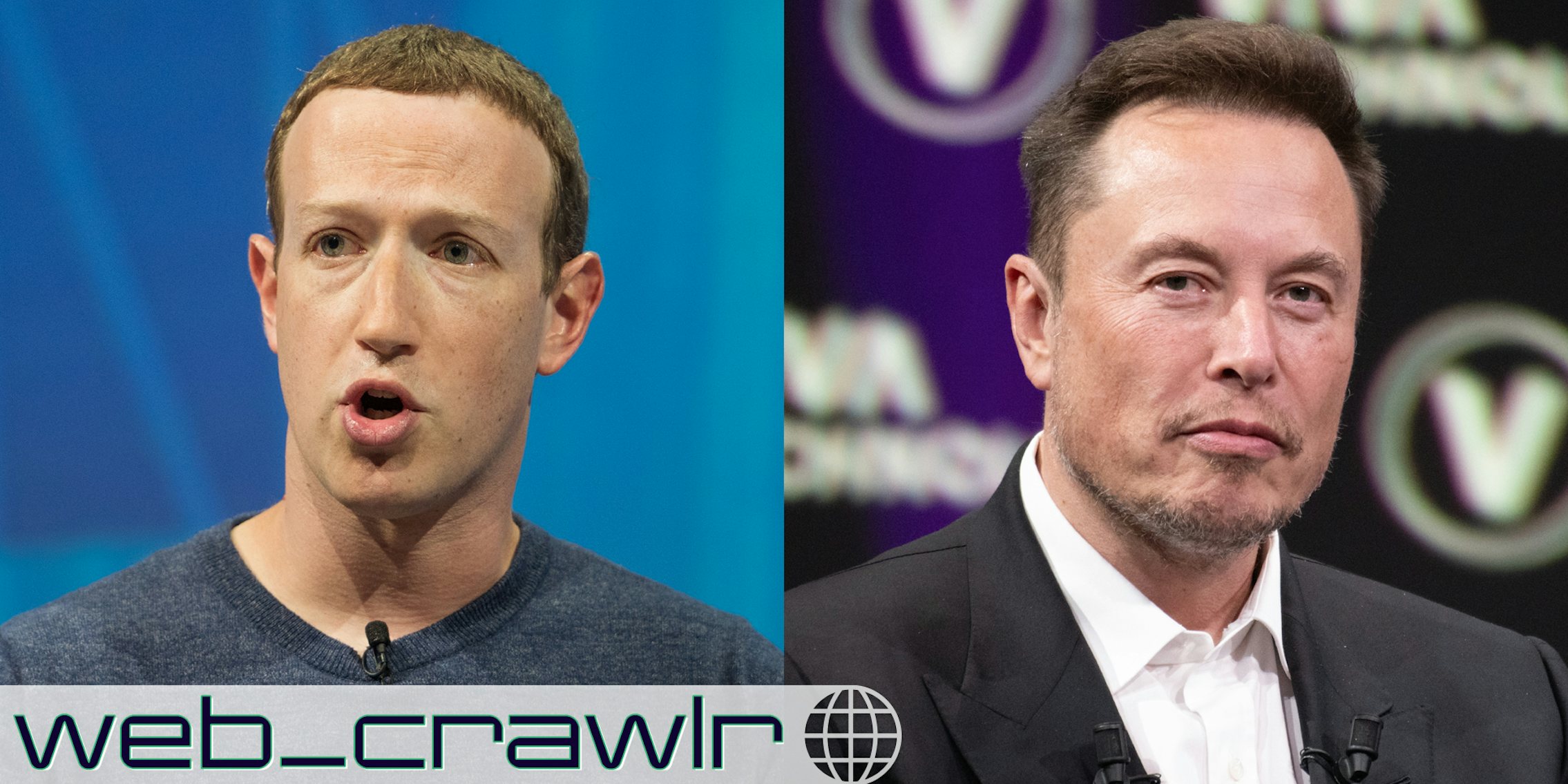 Mark Zuckerberg and Elon Musk. The Daily Dot newsletter web_crawlr logo is in the bottom left corner.