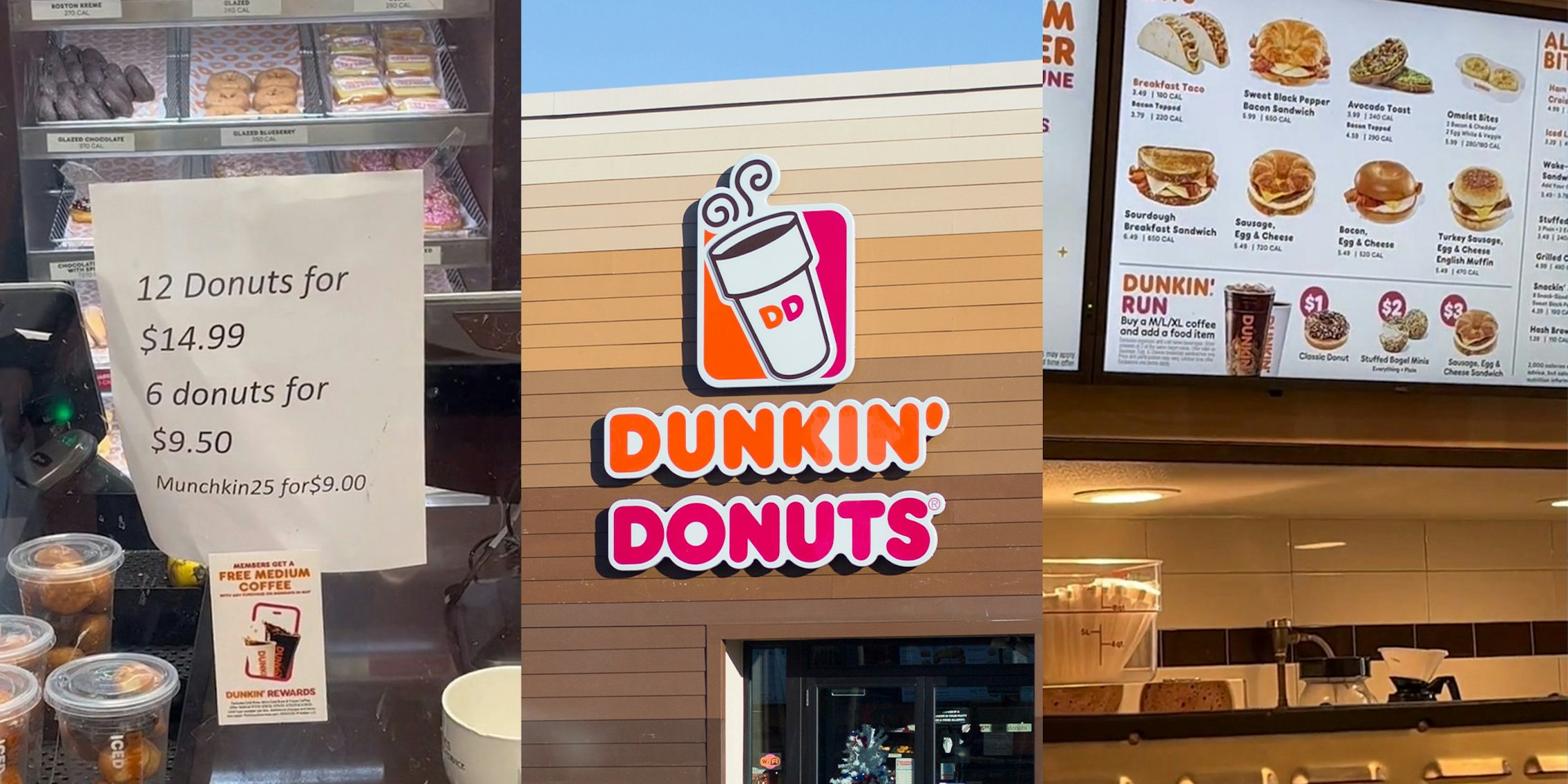 Dunkin' Donuts sign;