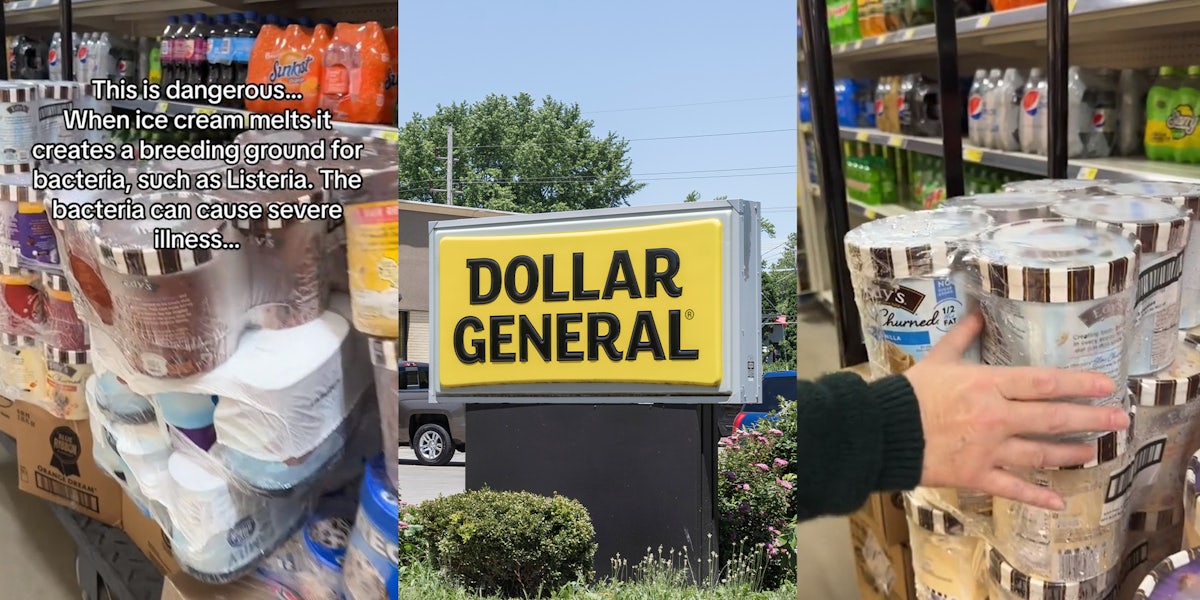 Ice-cream being left out to melt at Dollar General