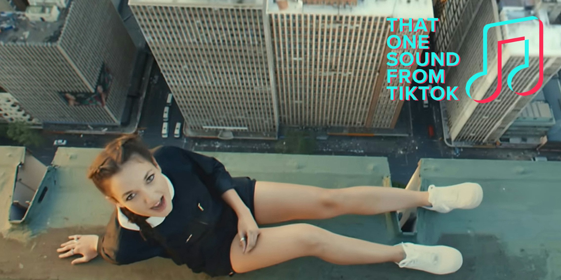 Jain - Makeba music video city scene with 'That One Sound From TikTok' logo in top right corner
