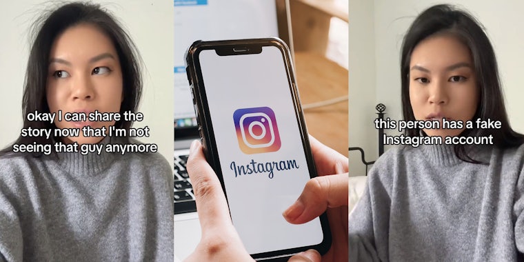 Woman catches guy she's seeing stalking her from secret Instagram account.