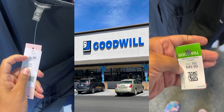 Shopper finds Banana Republic dress at Goodwill for $49.99. The original tag says it sold for $29.99