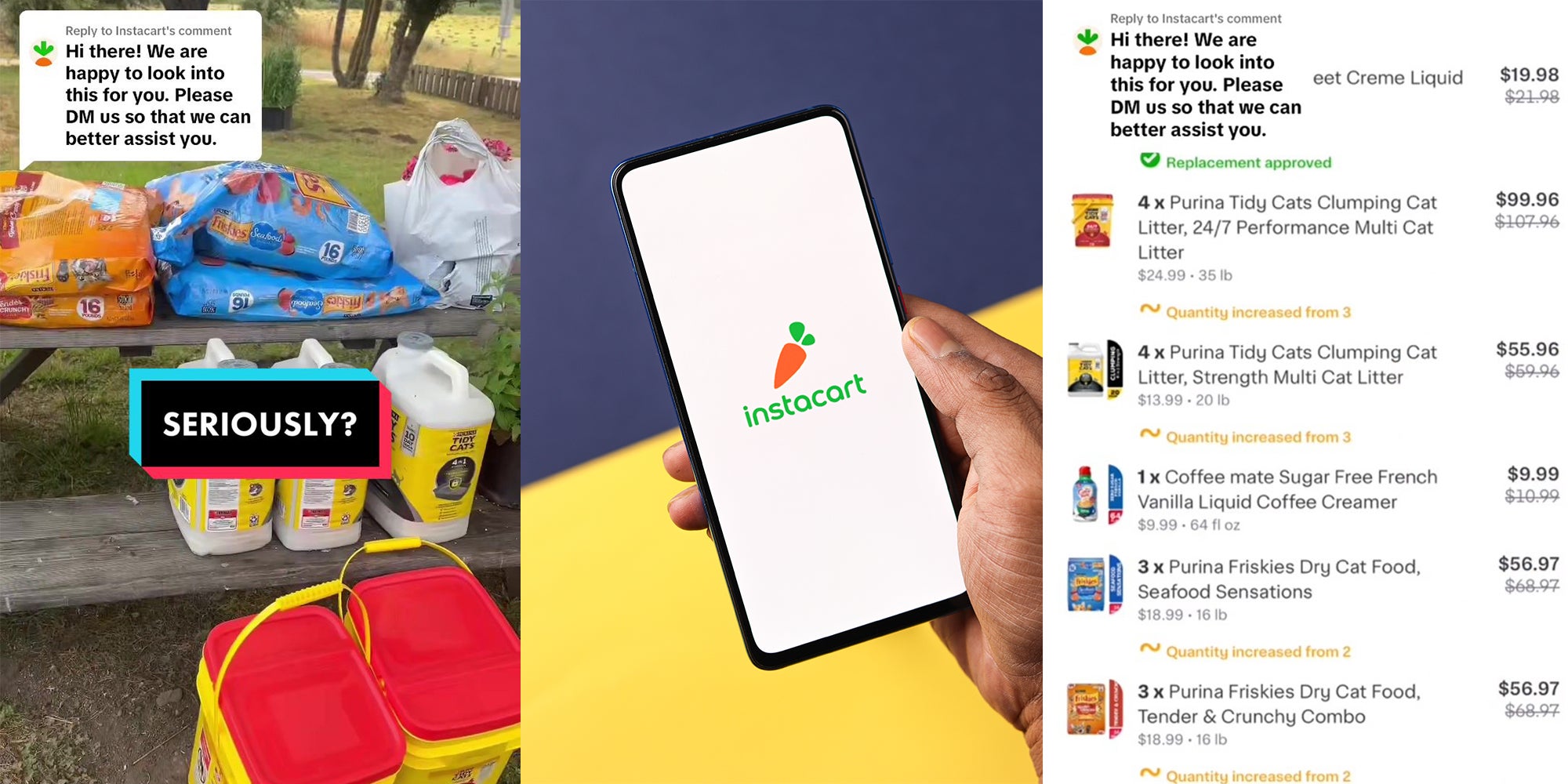 nstacart customer says shopper increased quantities of items she asked for, didn't deliver it all