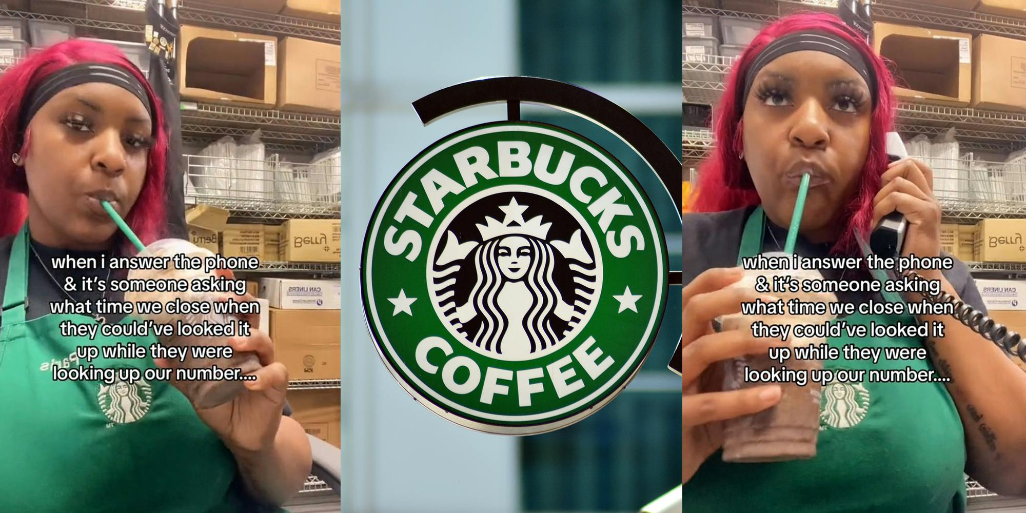 Starbucks barista complains about customers who call to find out closing time.