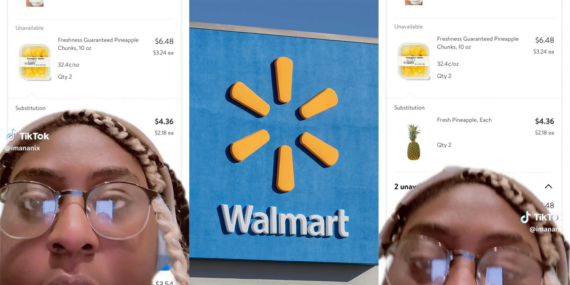 woman with greenscreen background of Walmart app