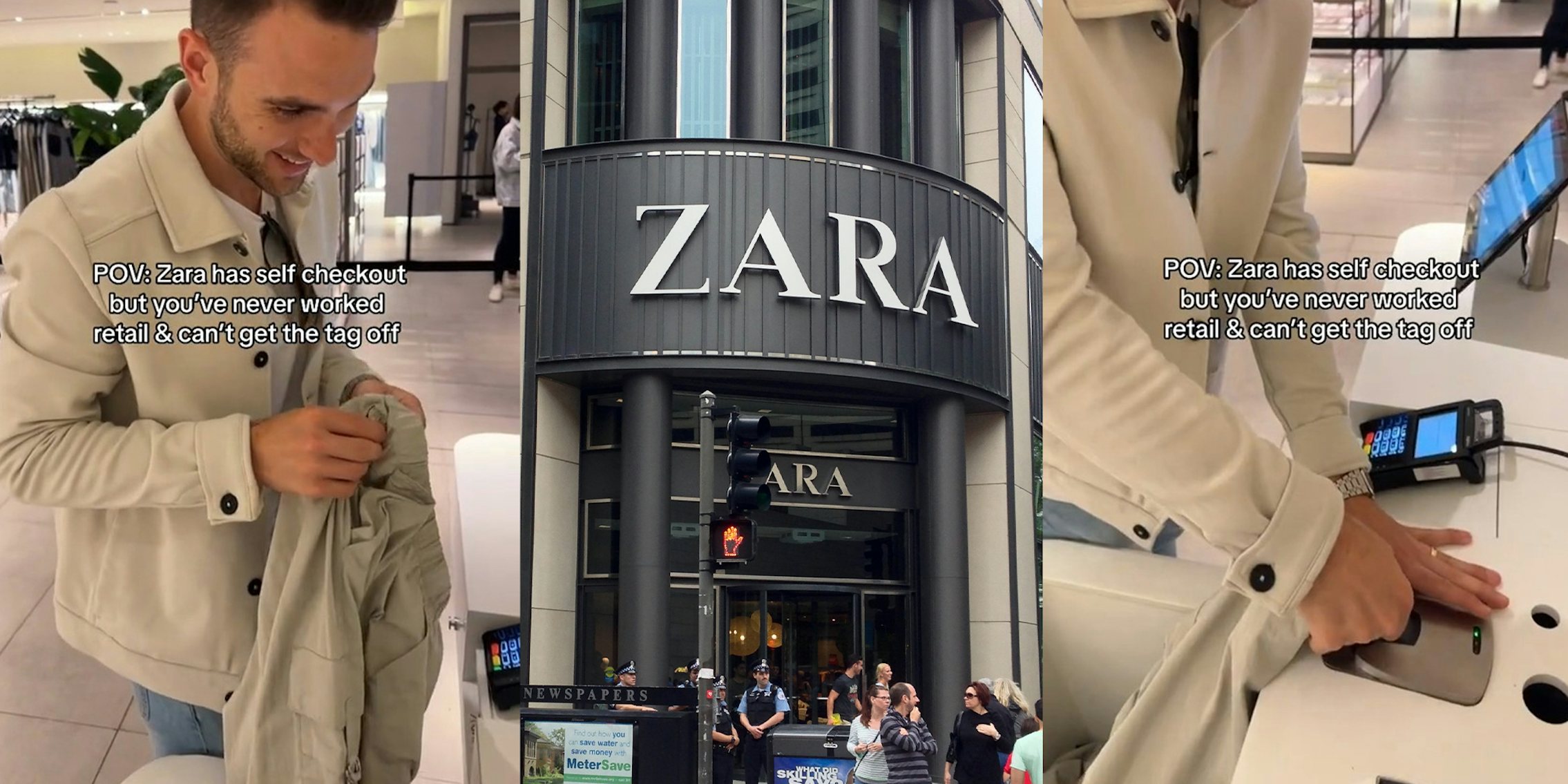 Zara customers struggle with clothing security tags at self-checkout