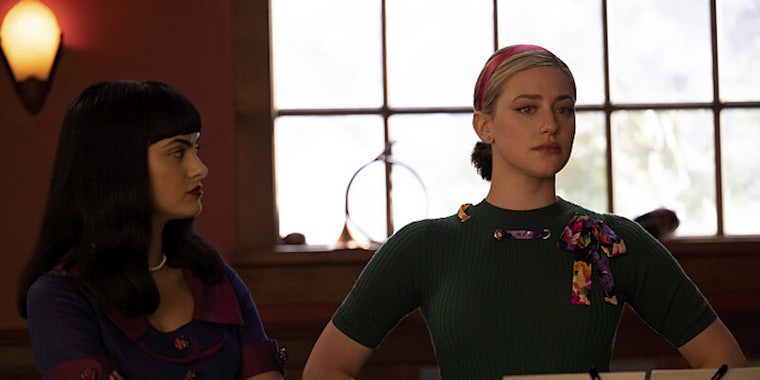 Lili Reinhart as Betty Cooper and Camila Mendes as Veronica Lodge in Archie the Musical