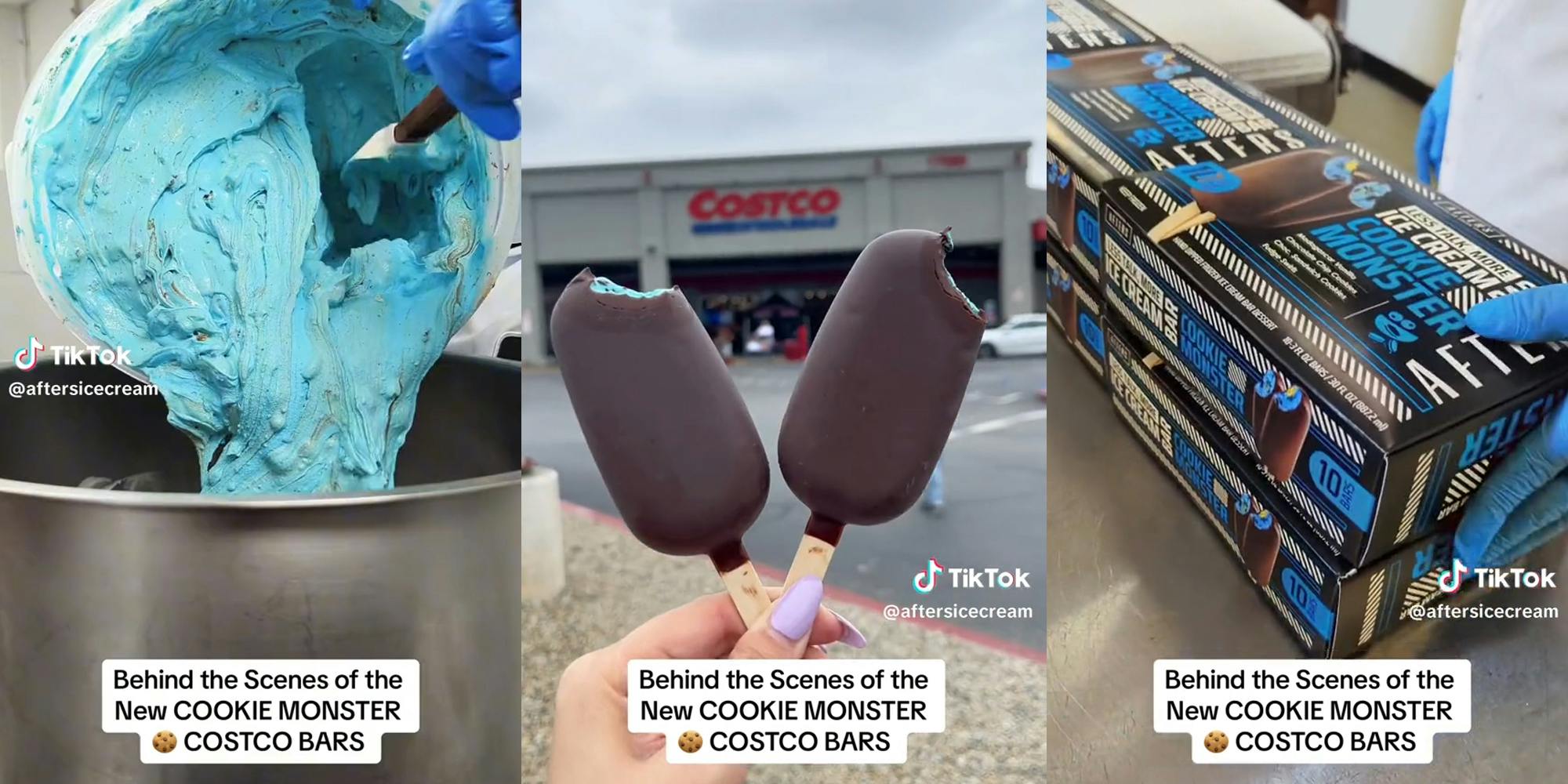 making the Costco cookie monster ice cream bars