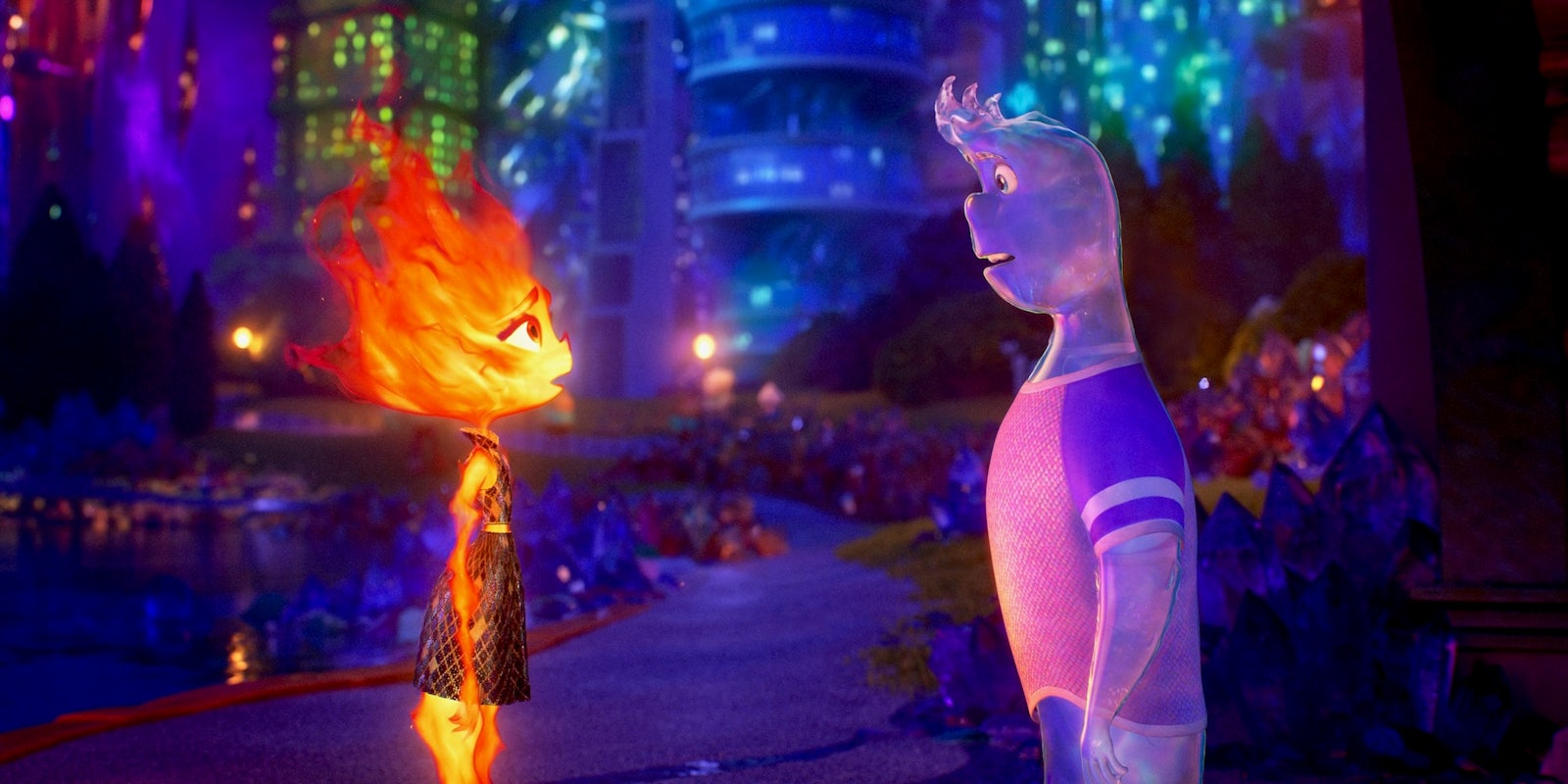 ember (left) and wade (right) in elemental