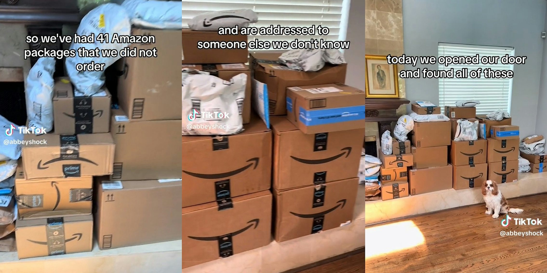 amazon packages in home