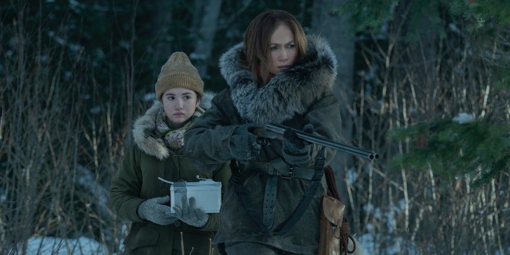 lucy paez as zoe (left) and jennifer lopez as the mother (right) in the mother