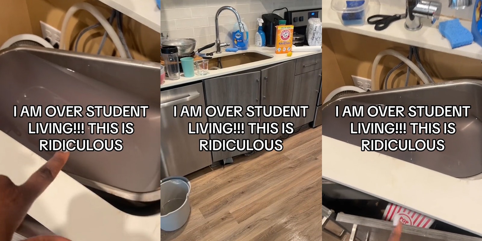 tenant's sink with caption 'I AM OVER STUDENT LIVING!!! THIS I RIDICULOUS' (l) tenant's sink with caption 'I AM OVER STUDENT LIVING!!! THIS I RIDICULOUS' (c) tenant's sink with caption 'I AM OVER STUDENT LIVING!!! THIS I RIDICULOUS' (r)
