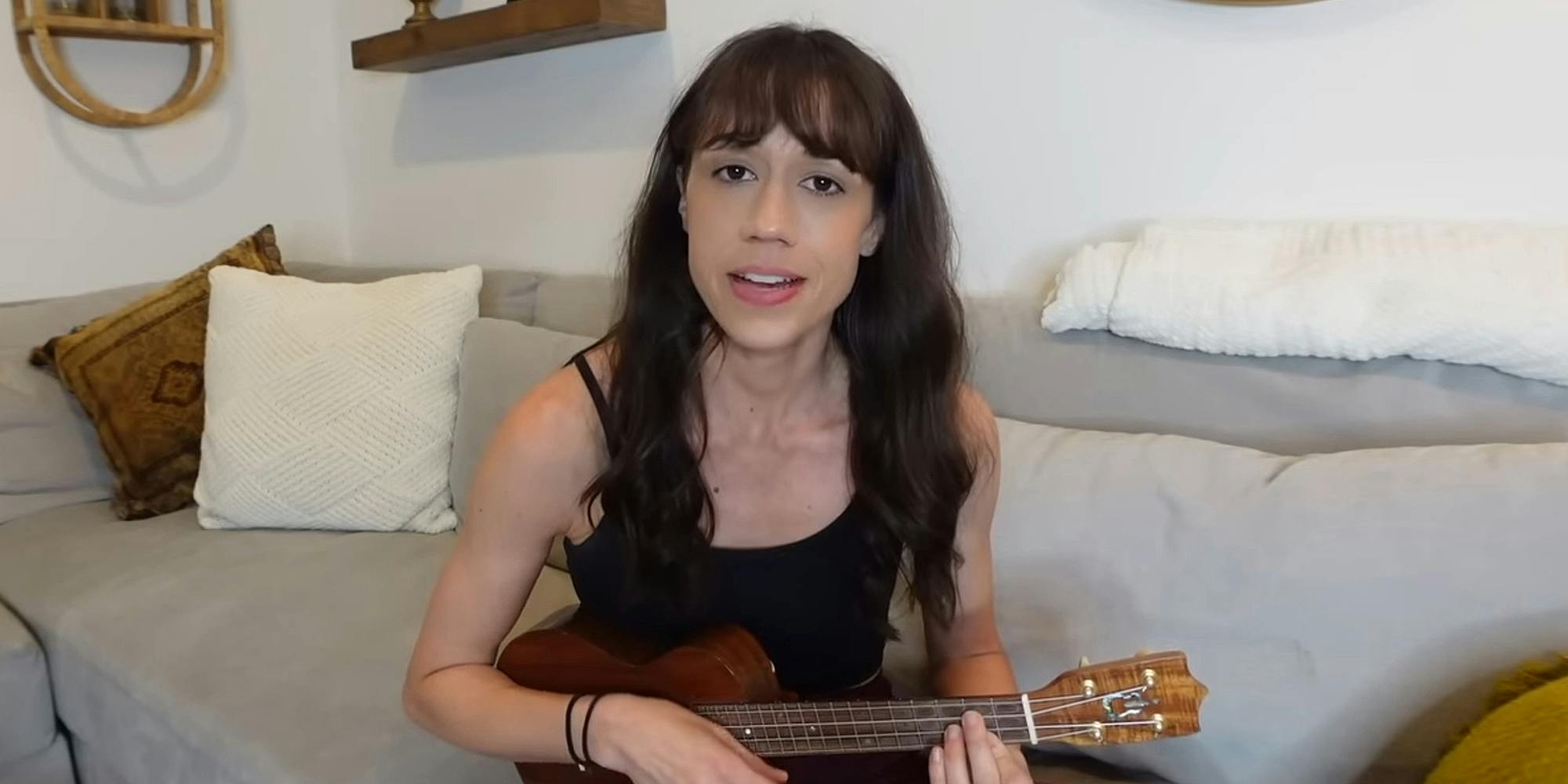 Colleen Ballinger singing with ukulele