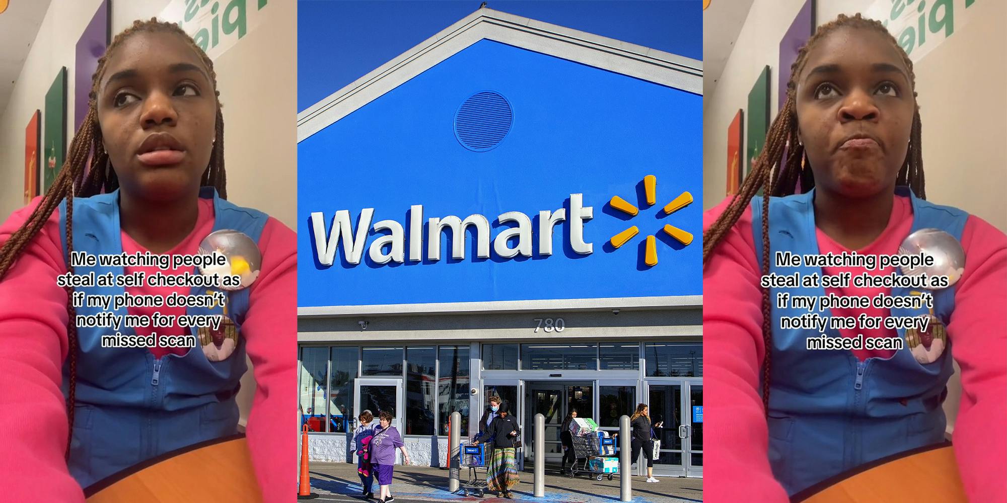 Walmart worker says she gets notified every time a customer doesn't scan an item at self-checkout
