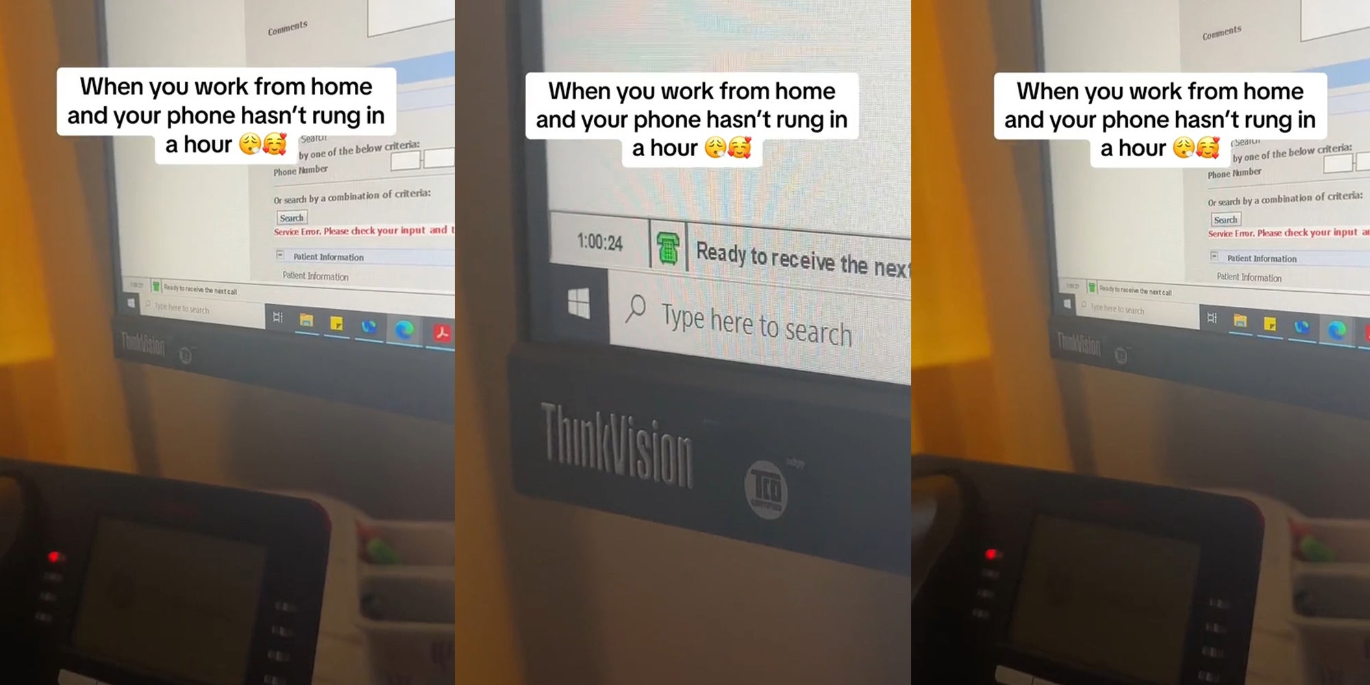 WFH pharmacy technician gets zero calls in 1 hour.