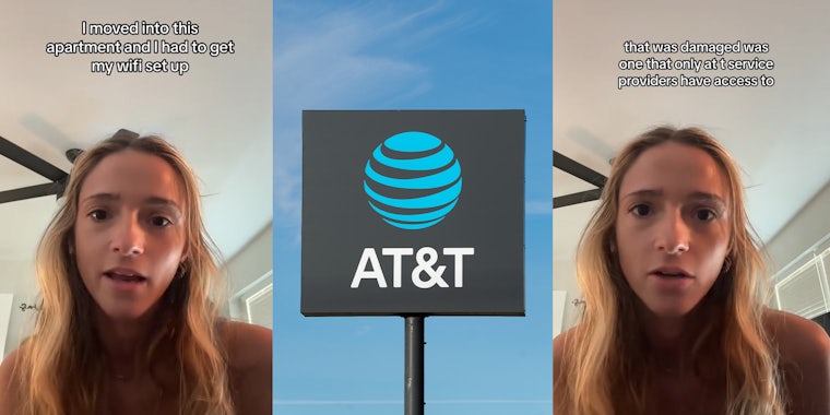ATT customer explains the trouble she has been having due to a worker.