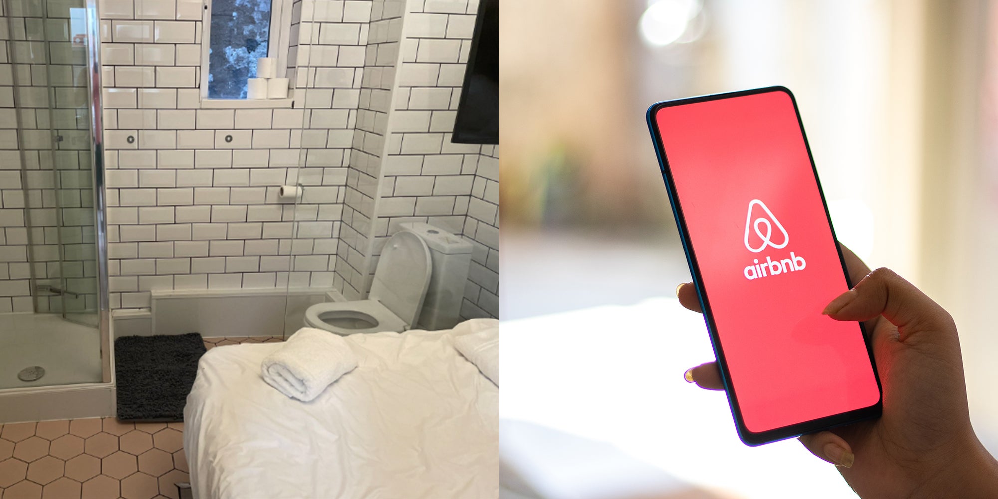 Guest Arrives at Airbnb, Realizes It's a Large Bathroom with a Bed