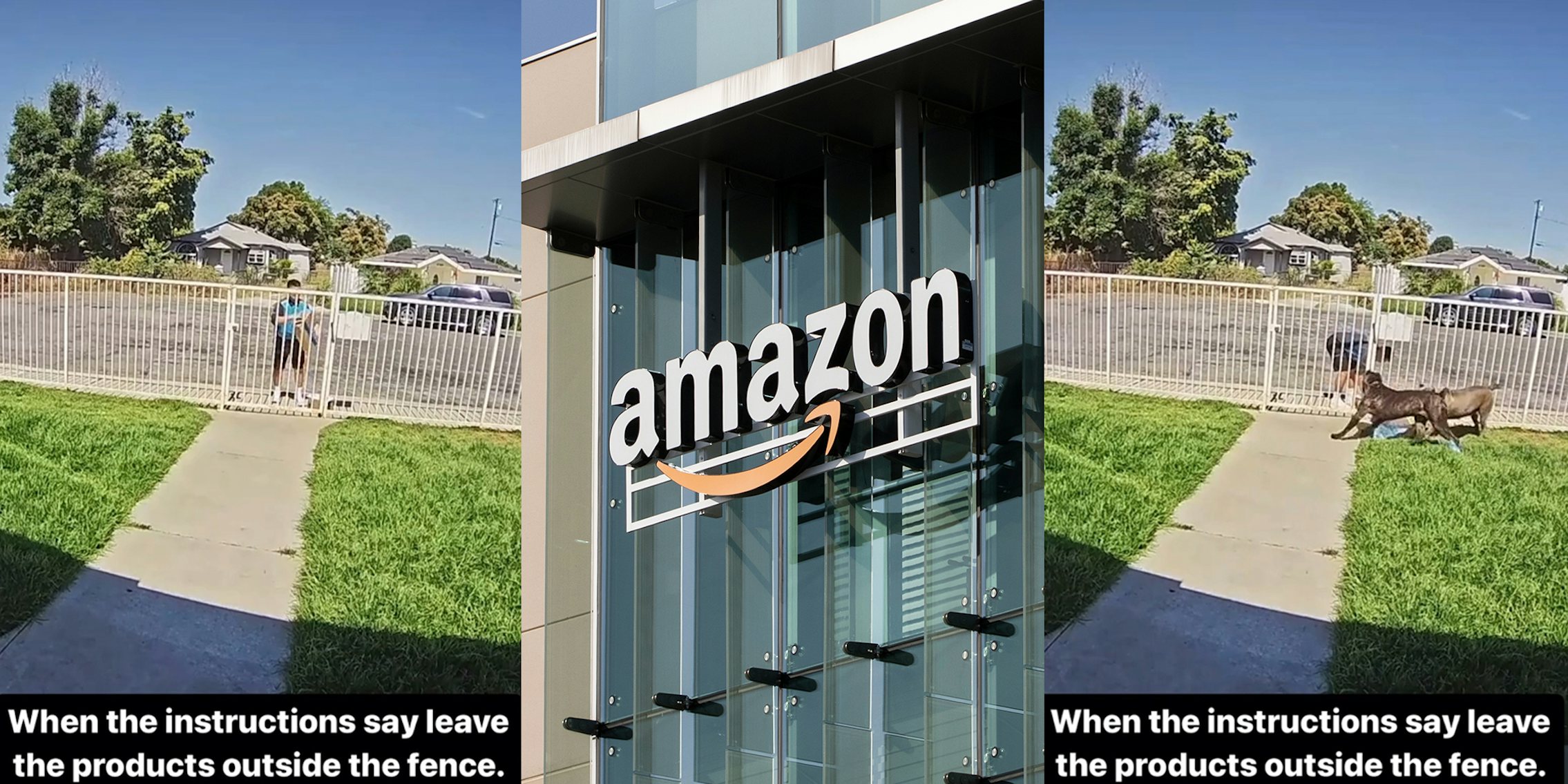 Amazon delivery driver places package inside of gate despite instructions to leave them outside