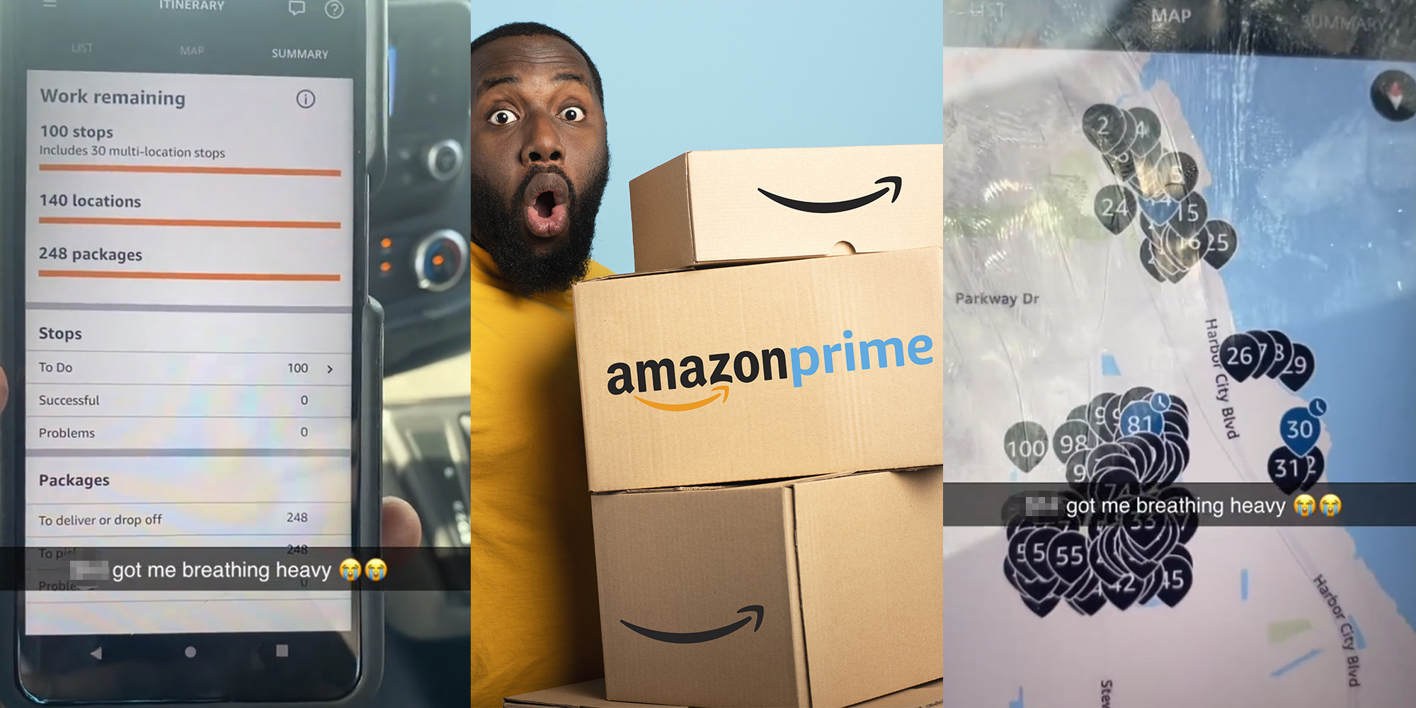 Amazon Driver Says Prime Week Workload Has Him Breathing Heavy