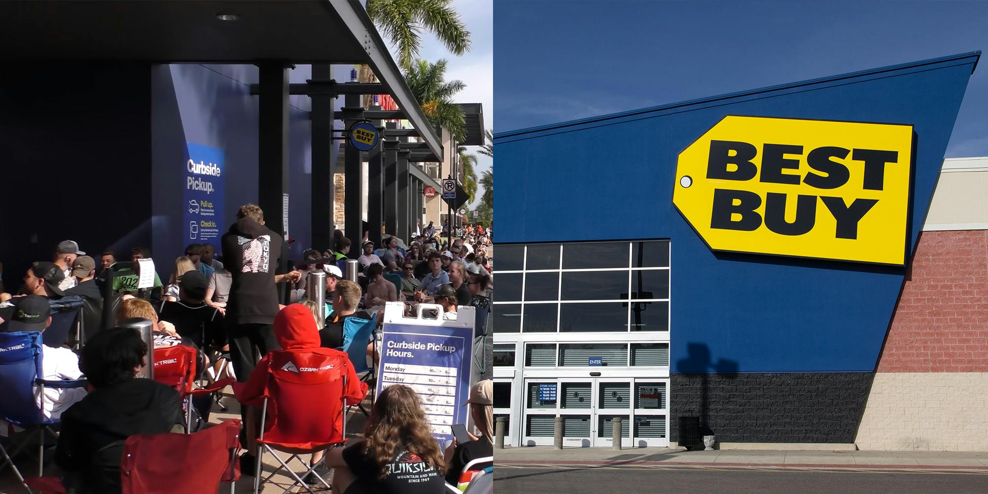 Best Buy customer organizes long line to camp out before open as prank.
